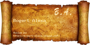 Bogert Alexa névjegykártya